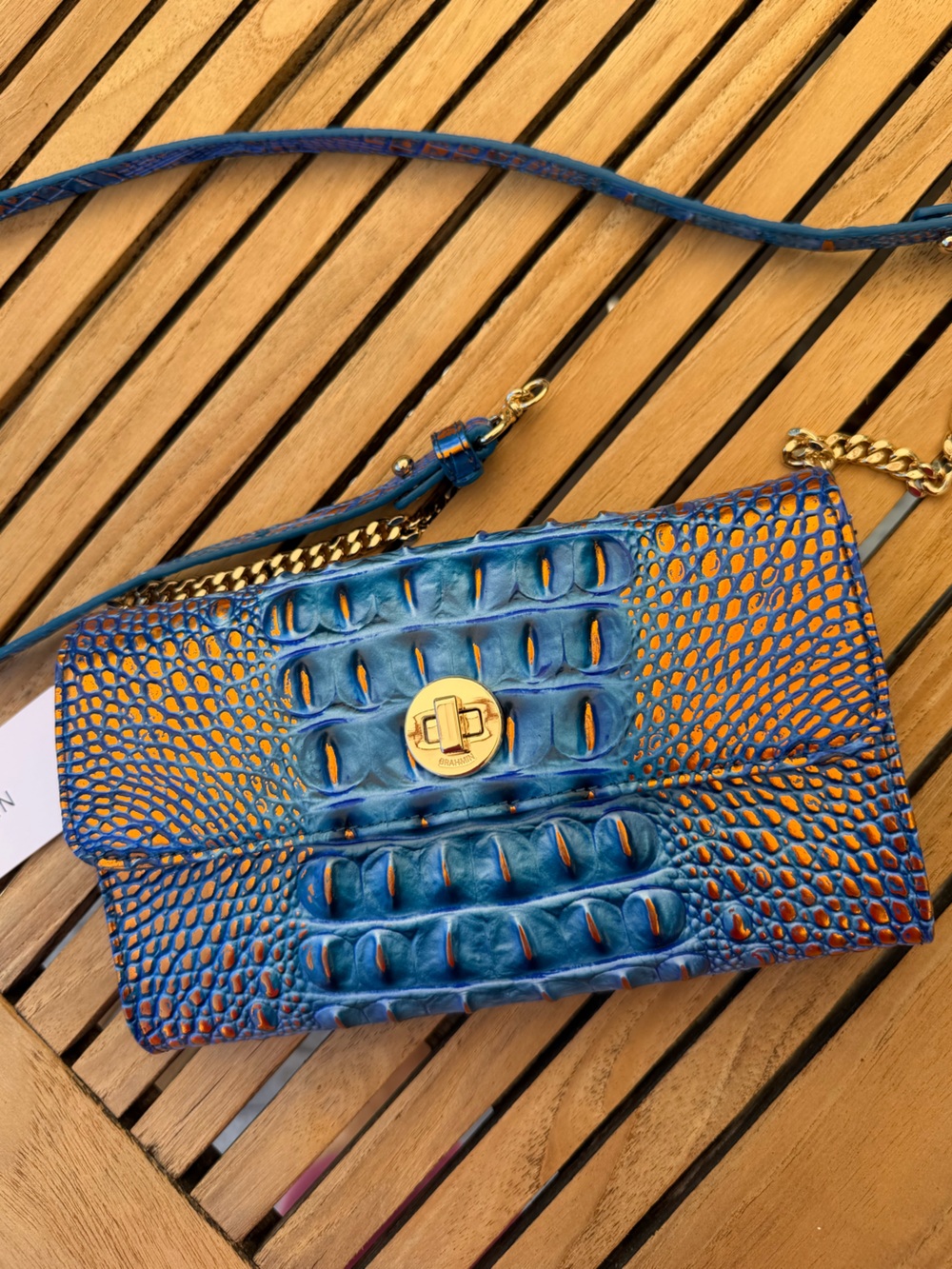 Brahmin Polina Deep Azure Melbourne Leather Crossbody Bag